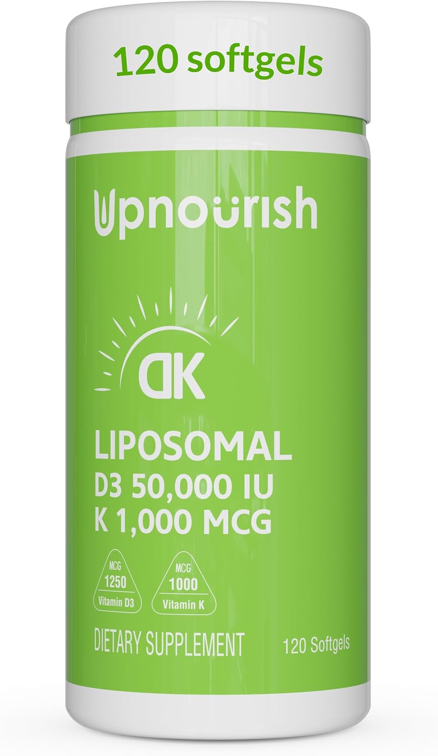 UpNourish Liposomal Vitamin D3 5000 IU Softgels – 1 Year Supply | Organic Coconut Oil Infused Vitamin D Supplement | Non-GMO, Gluten-Free | 365 Capsules - görsel 7