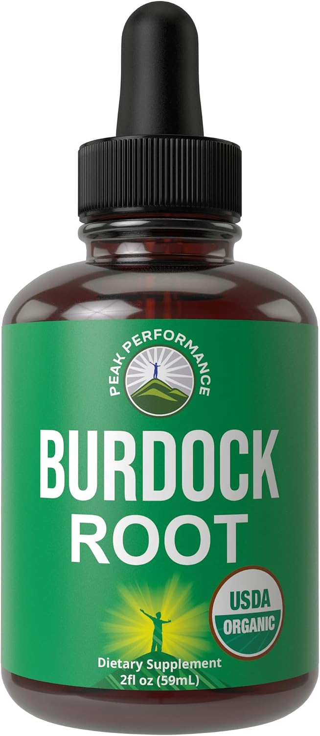 Peak Performance Organic Burdock Root Liquid Drops – Vegan, Gluten-Free, Non-GMO – 60 ml - görsel 1