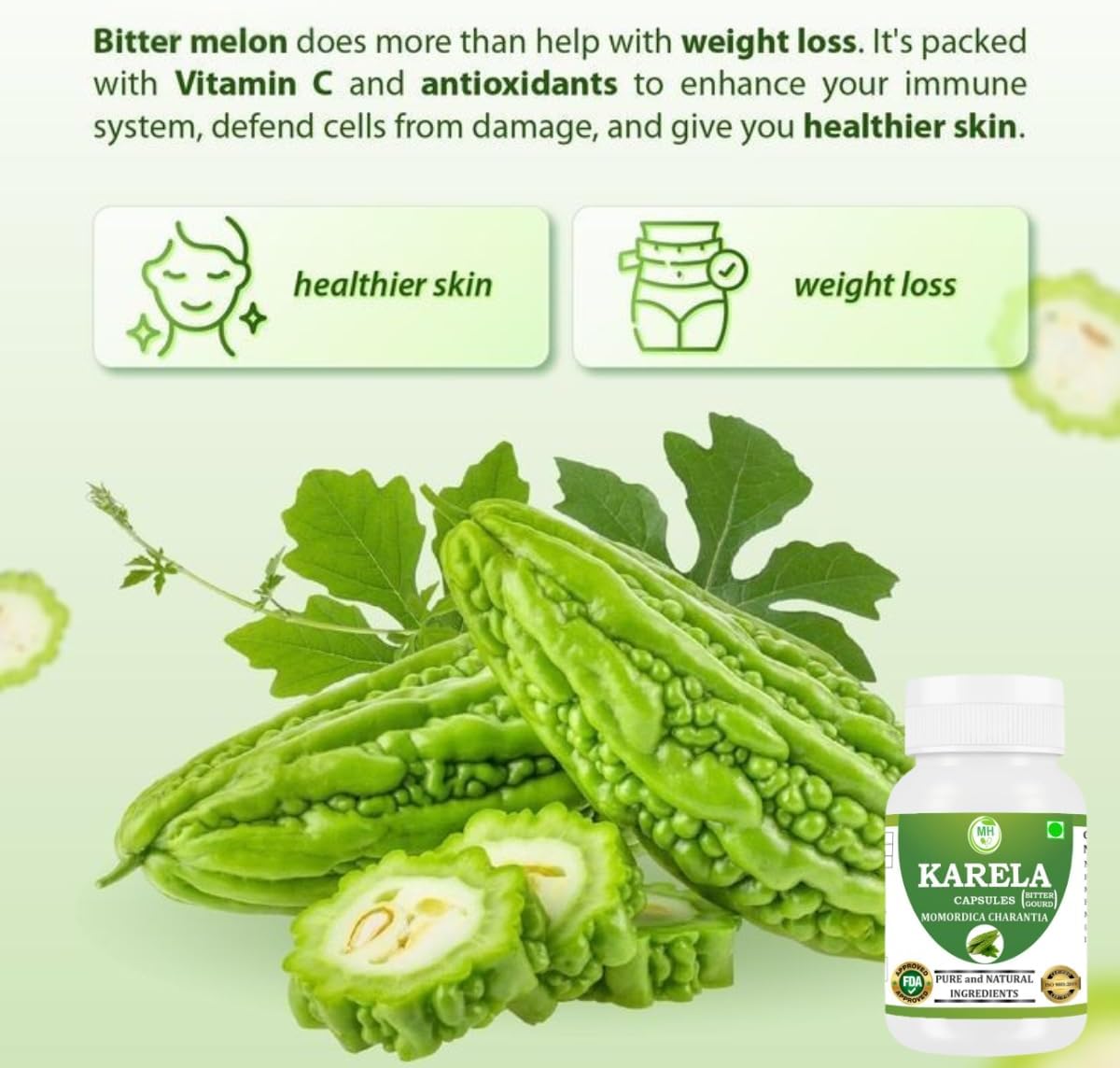 Morsan Health care Karela Capsules – 500 mg | 60 Veg Capsules x 2 Bottles | Pure Momordica charantia Extract | Ayurvedic Herbal Supplement | Plant-Based & Gluten-Free - görsel 6