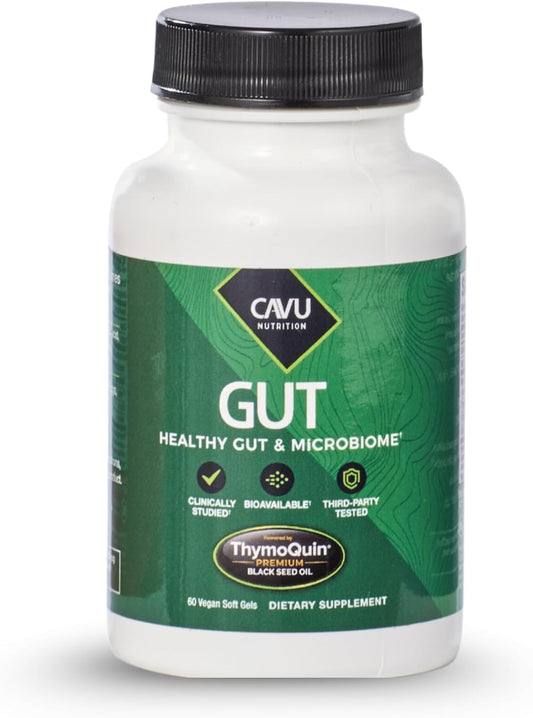 Gut Health Supplements for Healthy Digestion & Gut Repair | Advanced Formula with Bioavailable Black Seed Oil with 3% Thymoquinone | Gut Health Supplements for Women & Men | 60 Soft gel capsules