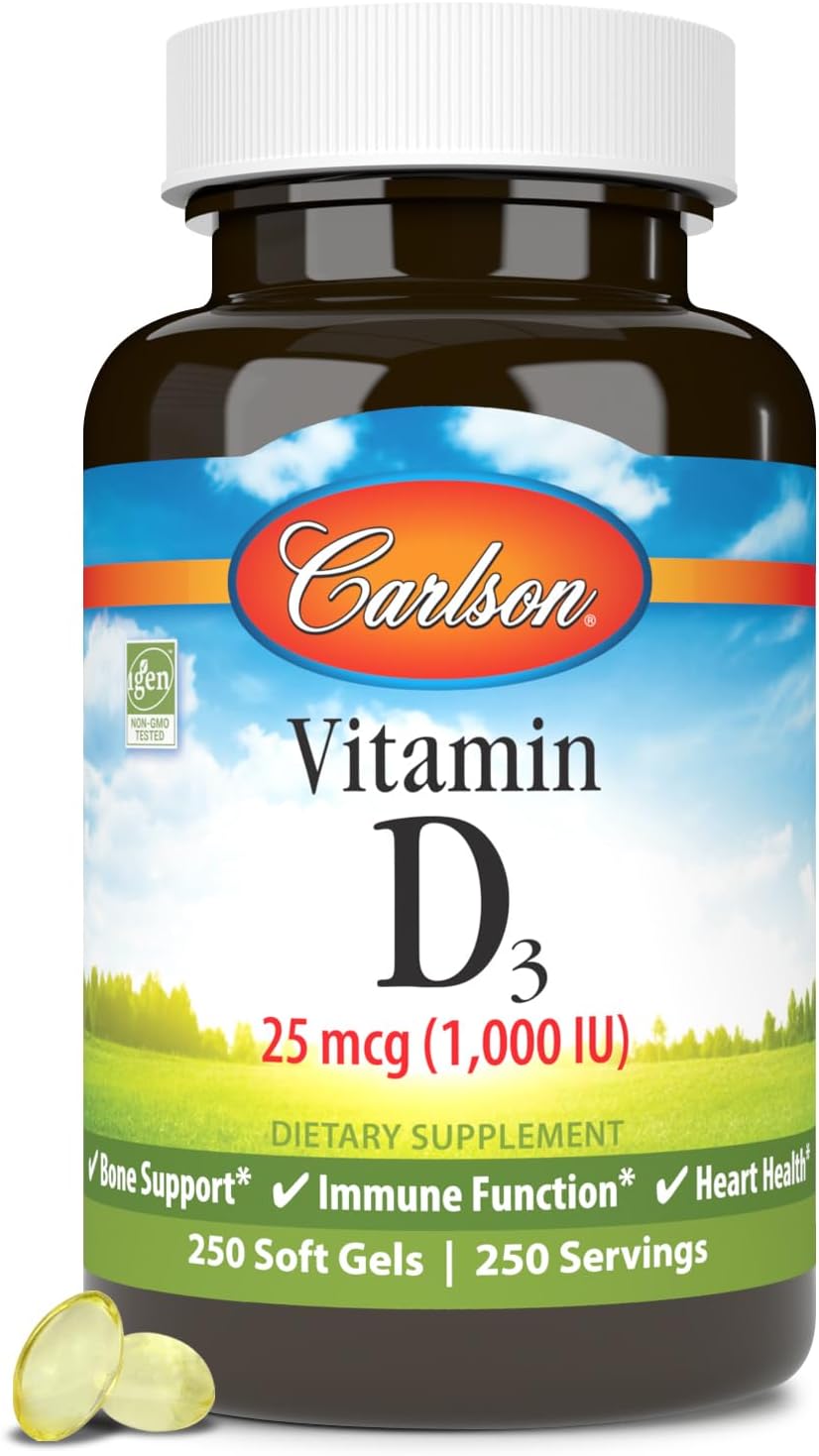 Carlson Vitamin D3 1000 IU (25 mcg) Softgels - 100 Count - görsel 9