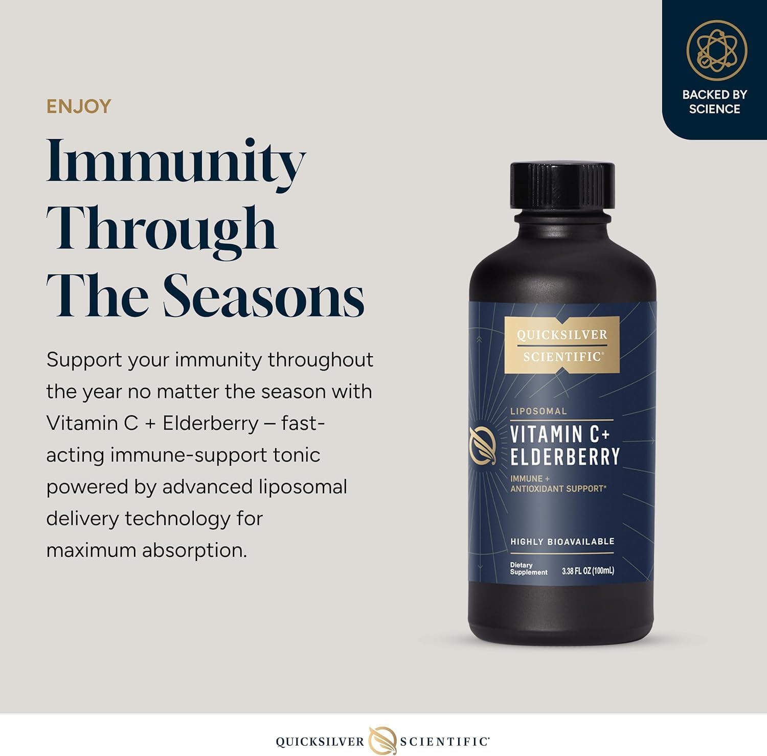 Quicksilver Scientific Liposomal Vitamin C + Elderberry - 1000mg with Superior Absorption Technology & Tocotrienols - Antioxidant and Immune Support Tonic (100ml) - görsel 3