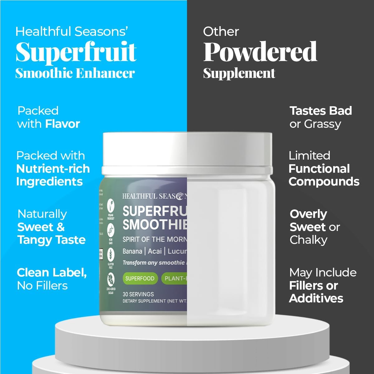 Healthful Seasons Superfood Smoothie Mix with Açaí Berries, Lucuma, Maca Root and Banana - görsel 9