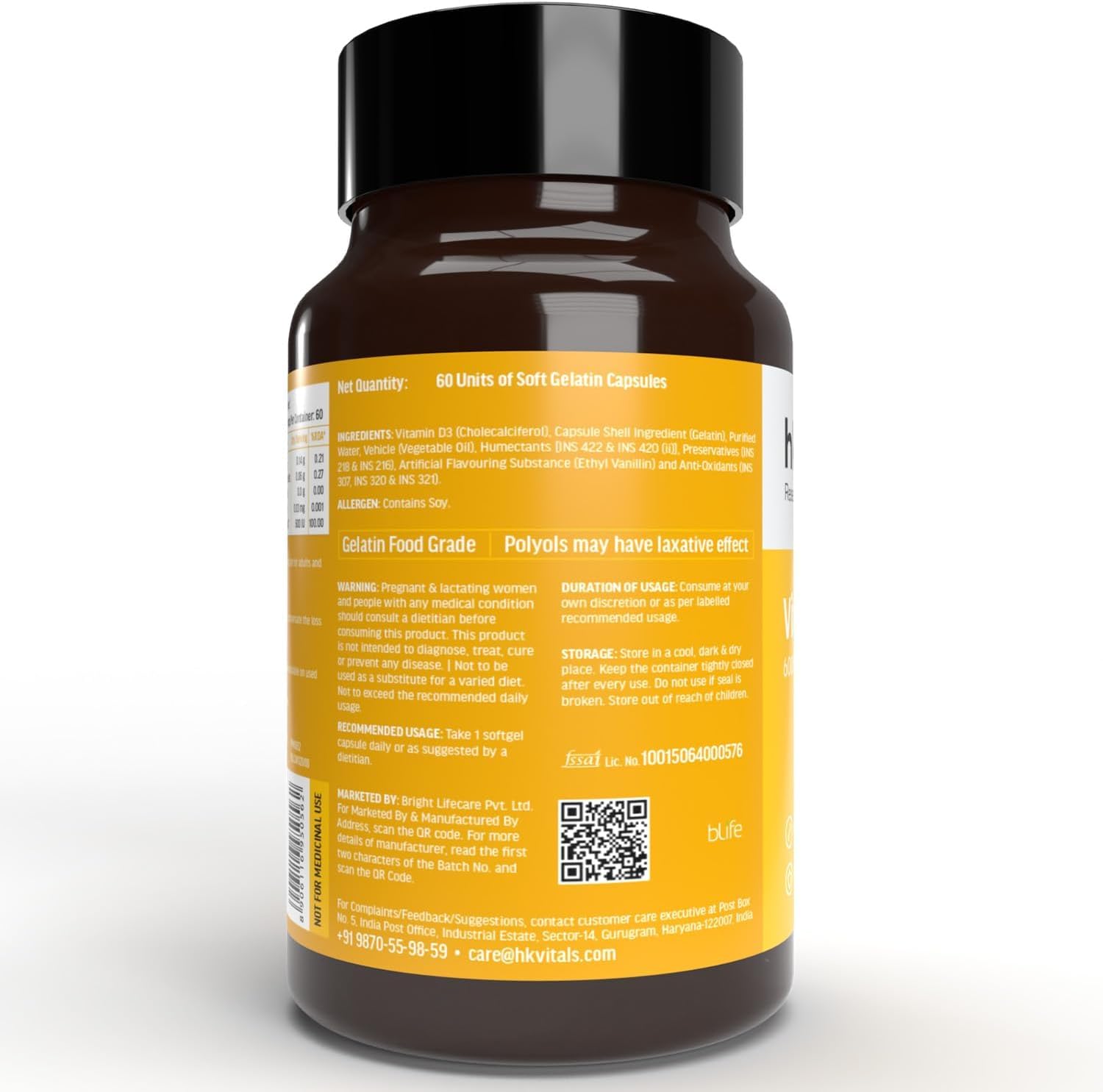 Vitamin D3 (600 IU) - 60 Capsules | with Sunflower Oil for Enhanced Absorption - görsel 4
