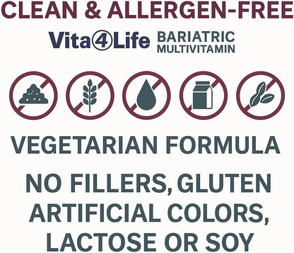 Vita4Life!® Multi-Standard Formula • Complete Vitamin & Mineral Complex • 360 Capsules • Fast-Dissolve Veggie Caps • No Fillers, GMO, Gluten, Dairy • 50+ Nutrients (A-Zinc)