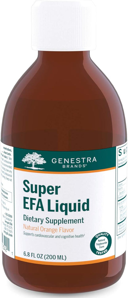 Genestra Brands Super EFA Liquid – DHA Omega-3 Supplement for Cardiovascular & Brain Health, Natural Orange Flavour, 200 ml