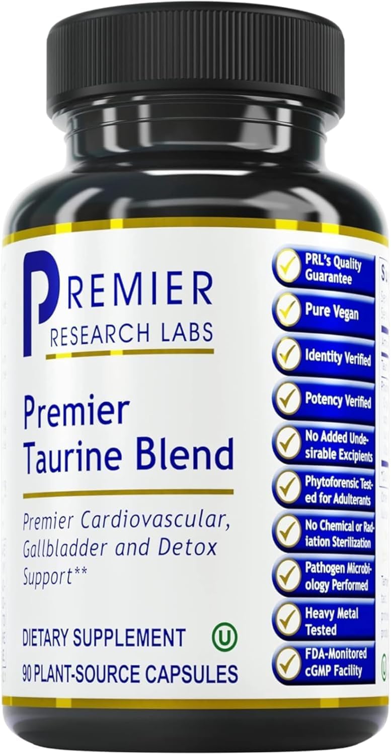 Premier Research Labs Taurine Blend - Amino Acid Supplement for Heart, Liver & Brain Health, 90 Vegetarian Capsules - görsel 1