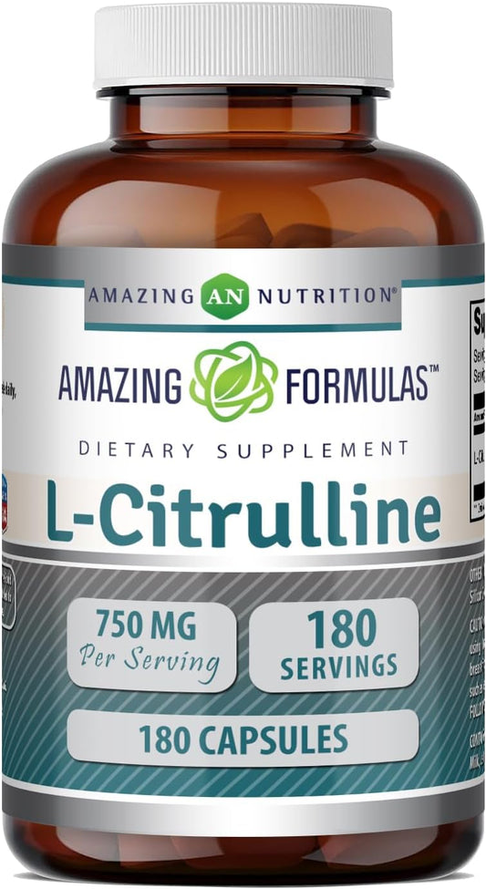 Amazing Formulae L-Citrulline Supplement - 750 mg, 180 Capsules