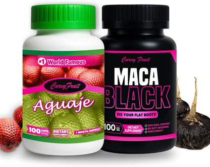 Maximum Booty Growth – Aguaje + Black Maca Capsules for Women – Glute Volume Enhancer