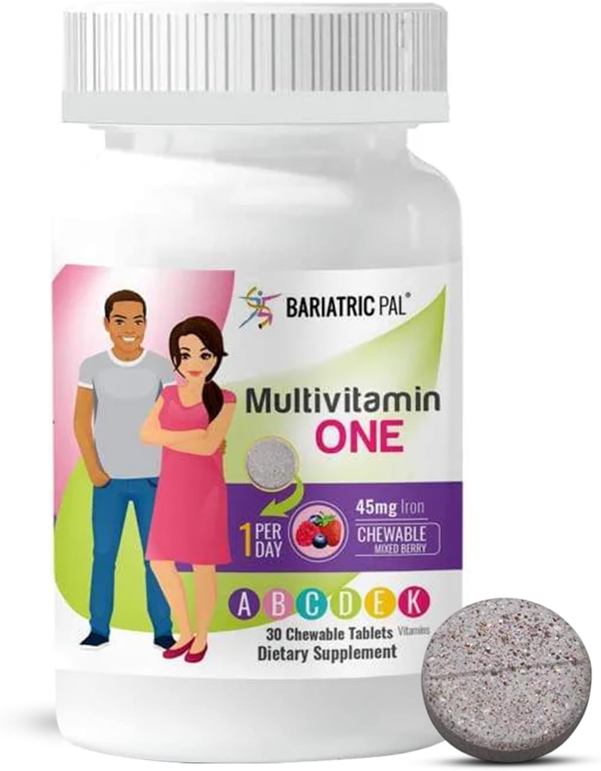 BariatricPal Multivitamin ONE – Chewable Bariatric Multivitamin with 45 mg Iron – Orange Citrus Flavour – 30 Tablets - görsel 8