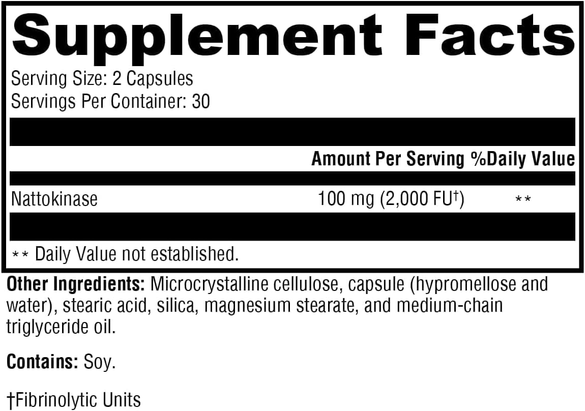 XYMOGEN Nattokinase 100 mg, 60 Capsules - Cardiovascular & Vascular Health Support - görsel 2