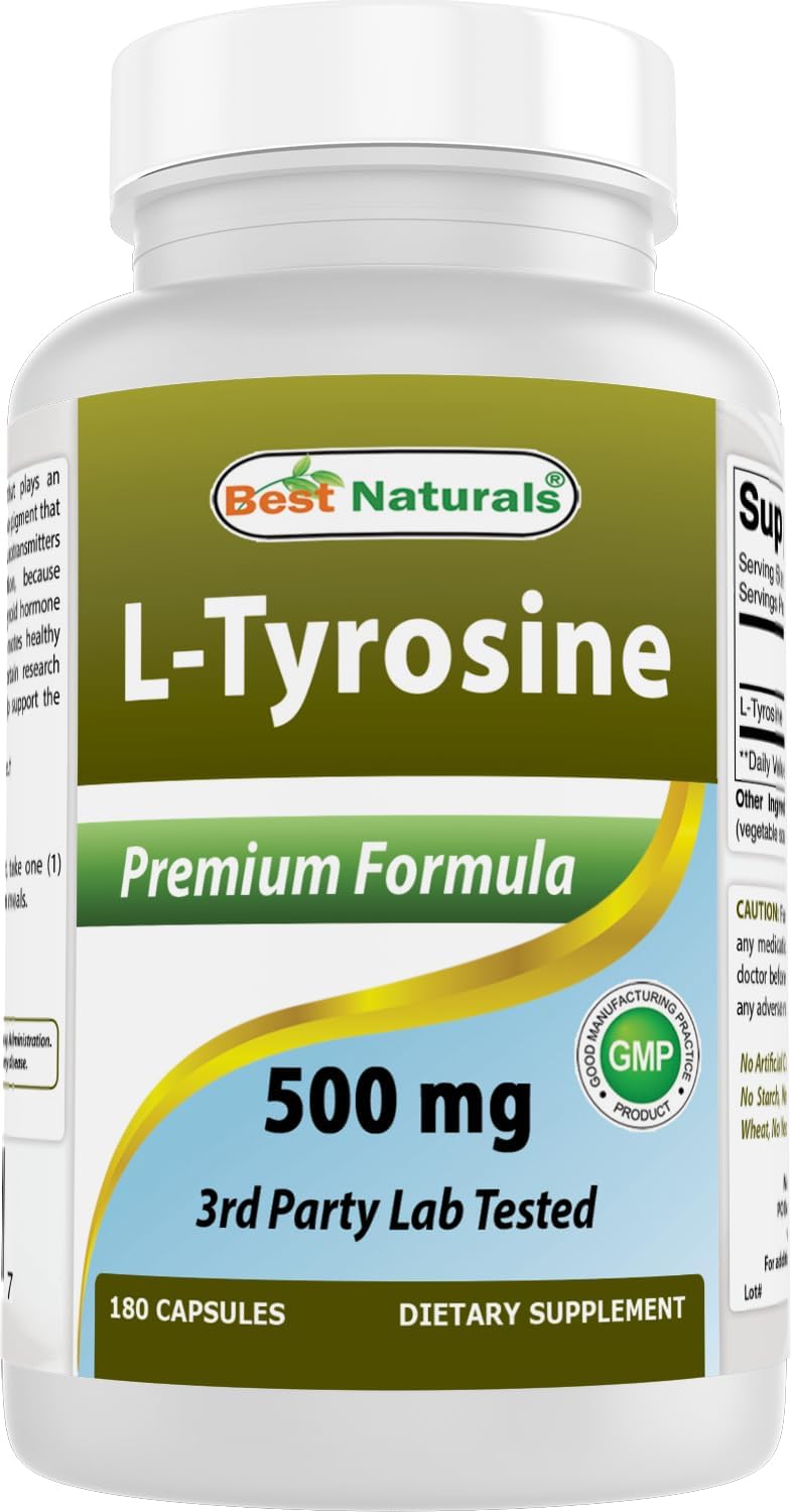Best Naturals L-Tyrosine 500 mg, 90 Capsules - görsel 9