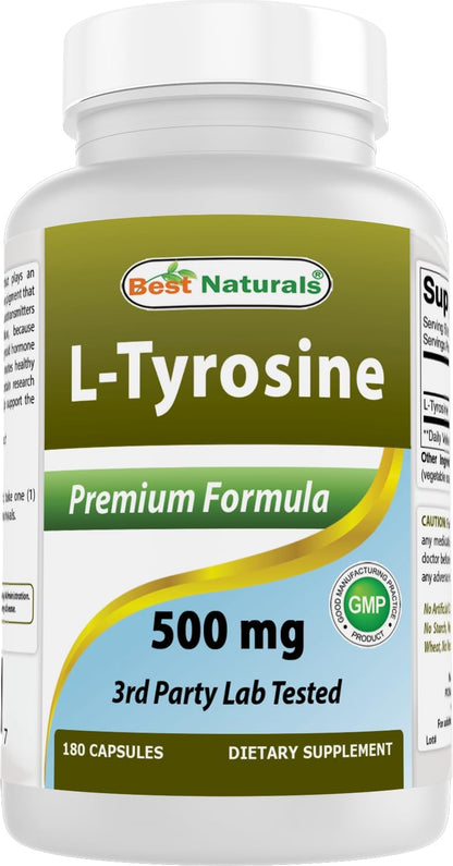 Best Naturals L-Tyrosine 500 mg, 90 Capsules