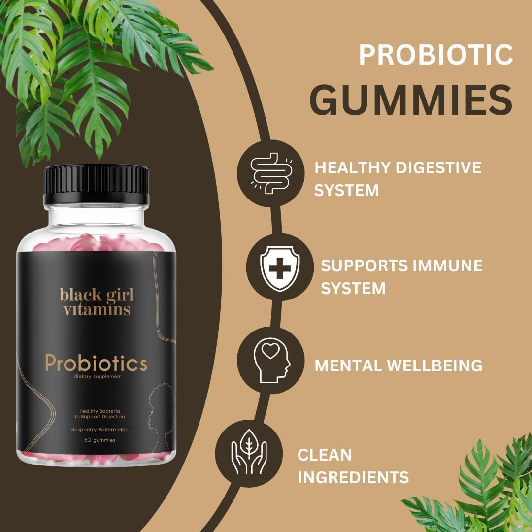 Black Girl Vitamins Complete Wellness Essentials – 30-Day Bundle with D3 Gummies, Probiotics, Hair-Skin-Nails & Sea Moss - görsel 3