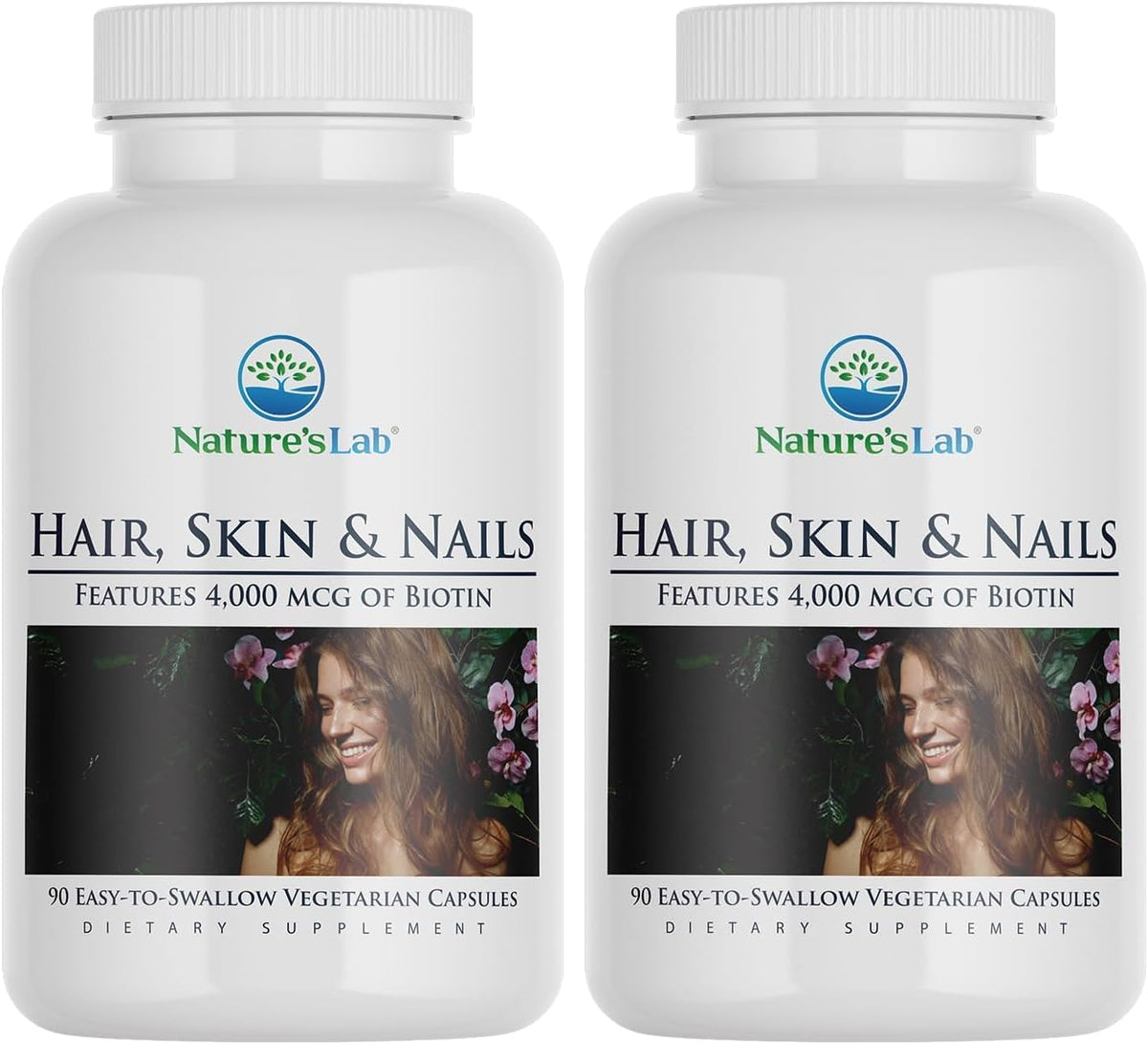 Nature's Lab Hair, Skin and Nails Supplement with Biotin, BCAA, MSM, Vitamin Complex - 90 Capsules (90 Day Supply) - görsel 7