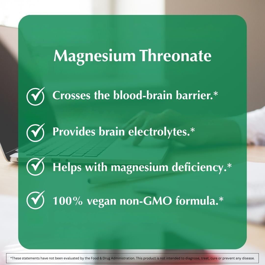 Provita Magnesium L-Threonate – Brain Health & Cognitive Function – Vegan Capsules – 50mg Elemental Magnesium - görsel 3