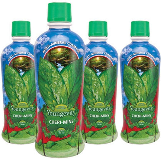 Youngevity Cheri-Mins Plant Derived Liquid Minerals - 77+ Trace Minerals, 946 ml (Pack of 4)