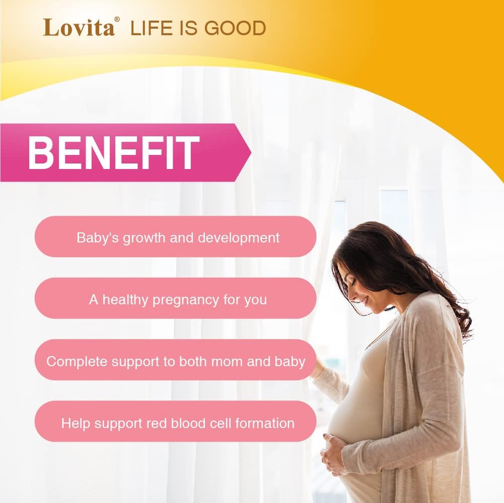 LOVITA Prenatal Multivitamins – 180 Vegetarian Tablets - görsel 4