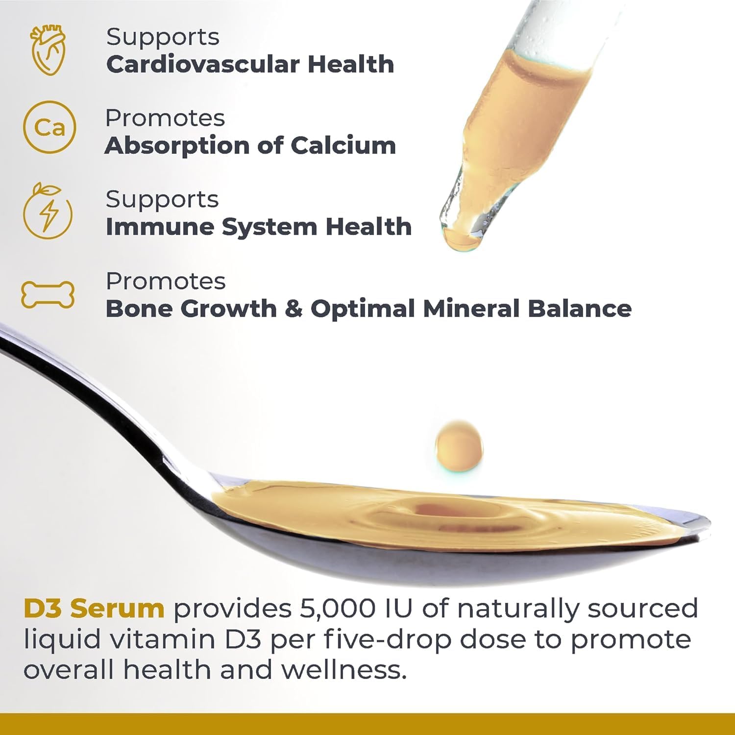Premier Research Labs Vitamin D3 Serum - Liquid Vitamin D Drops 5000 IU - görsel 4