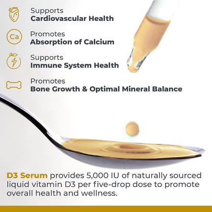 Premier Research Labs Vitamin D3 Serum - Liquid Vitamin D Drops 5000 IU