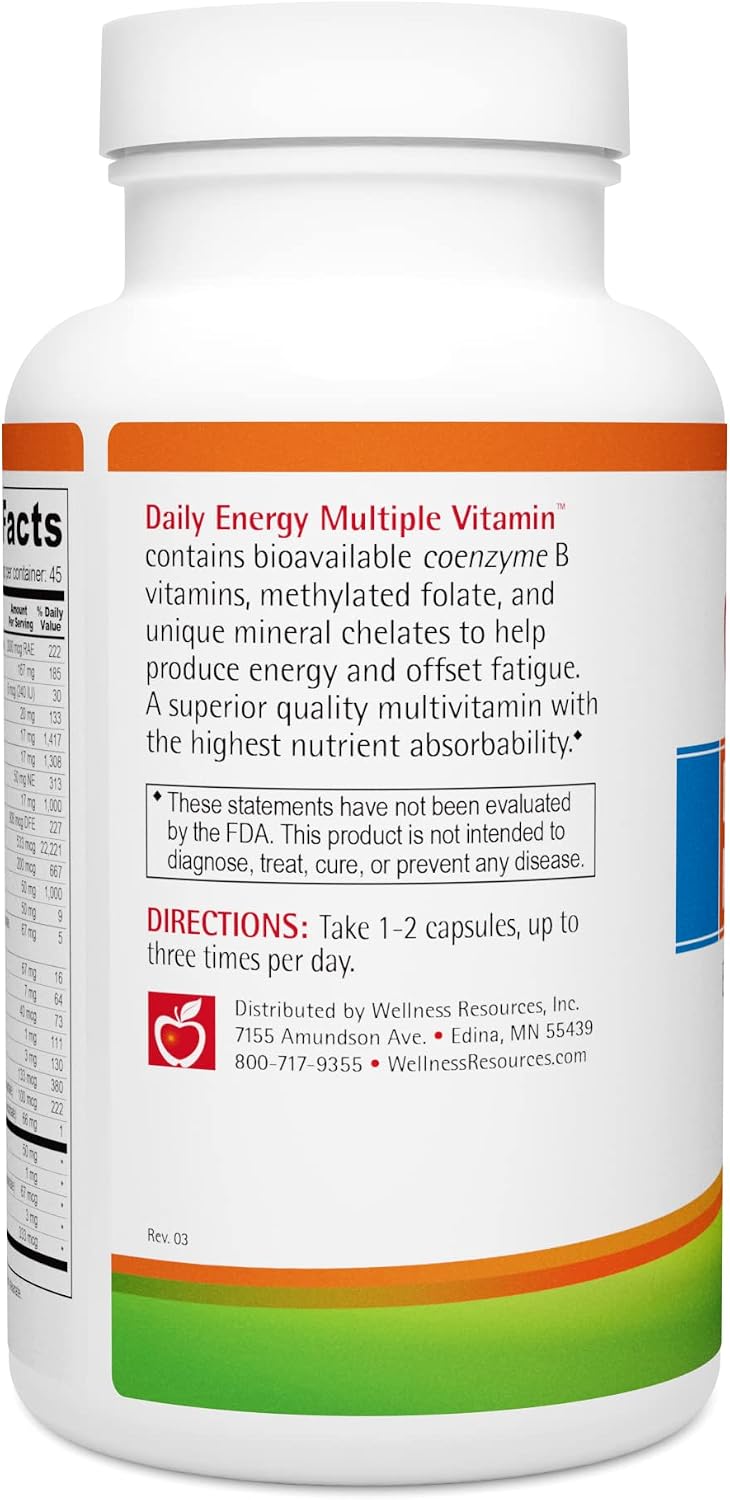Wellness Resources Daily Energy Multiple Vitamin - Methylated MTHFR Multivitamin (90 Capsules) - görsel 4
