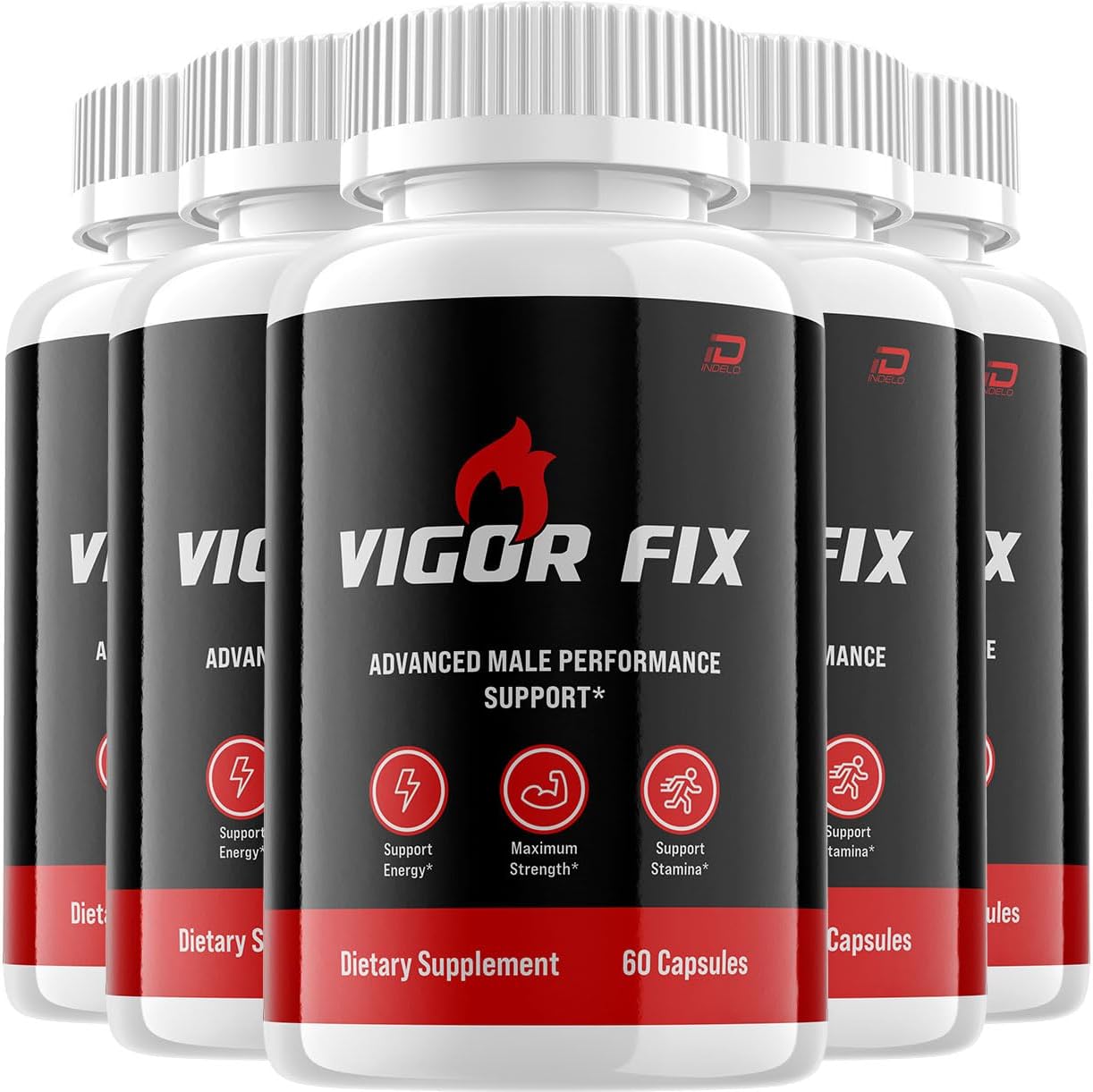 VigorFix for Men Capsules - All-Natural Dietary Supplement for Men's Health and Vitality - 5 Pack (300 Capsules) - görsel 1
