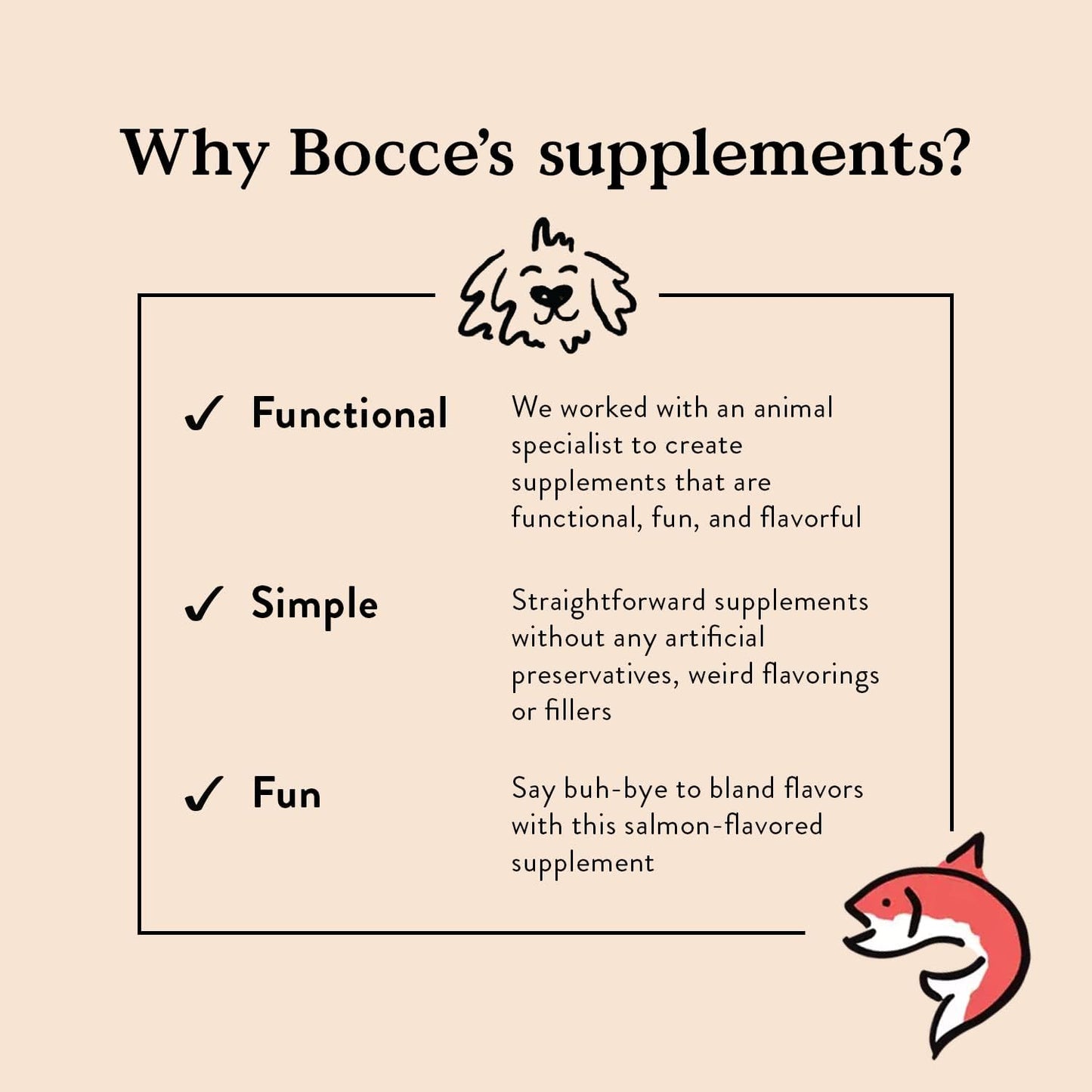 Bocce's Bakery Skin & Coat Supplement for Dogs, Daily Chews Made in the USA with Vitamin E & Essential Fatty Acids, Supports Healthy Skin & Coat, Salmon, 60 ct - görsel 7