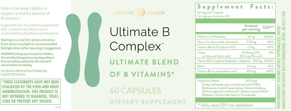 Holistic Health Ultimate B™ Complex 60 Capsules - görsel 4