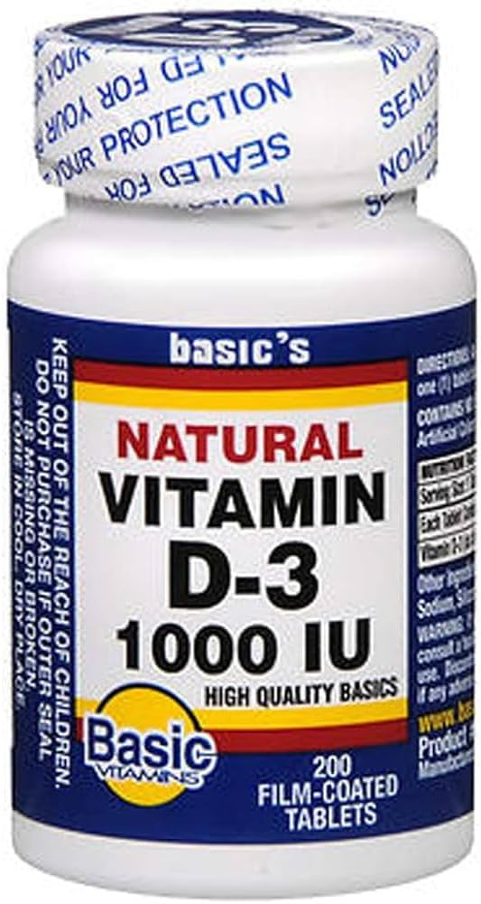 Vitamin D3 1000 IU Film-Coated Tablets, 200 Count - görsel 1