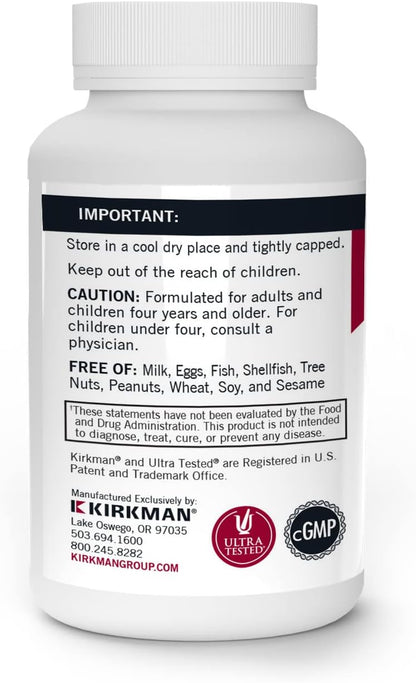 Kirkman - Vitamin C 250 mg - 250 Capsules - Hypoallergenic