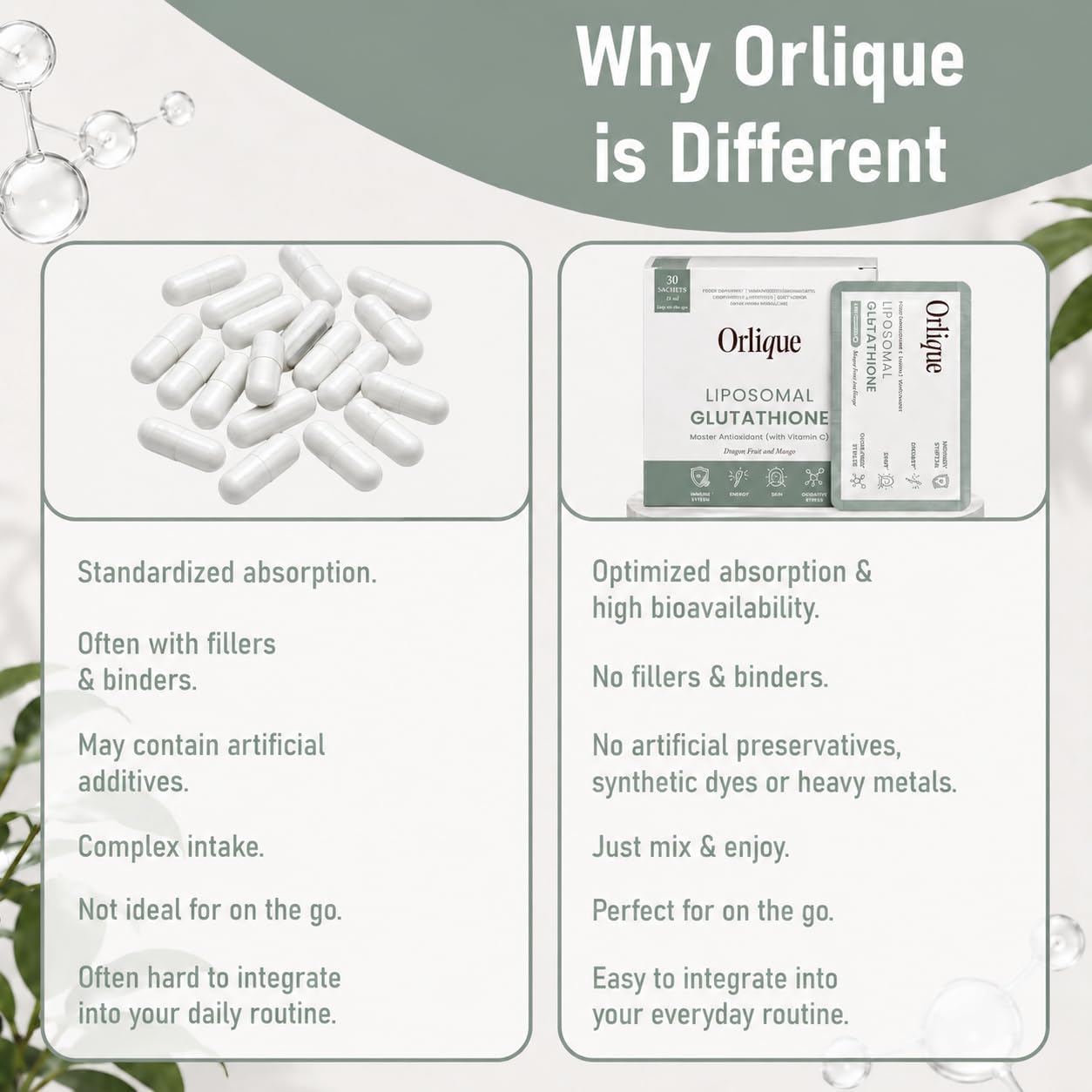 Orlique Liposomal Glutathione Supplement with Vitamin C, Mango Dragon Fruit, 30 Sachets - görsel 7