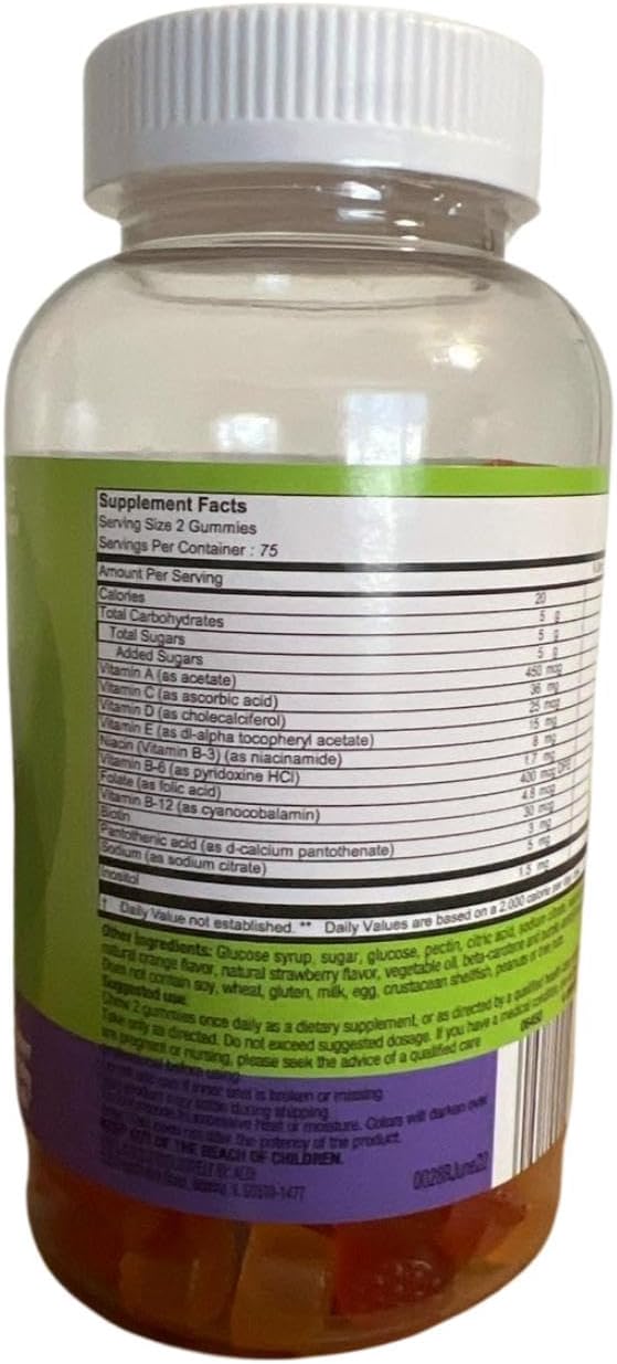 Generic Multivite Complete Adult Multivitamin Gummies - Natural Berry, Peach and Orange Flavours - Gluten-free - 150 Gummies – Image 3
