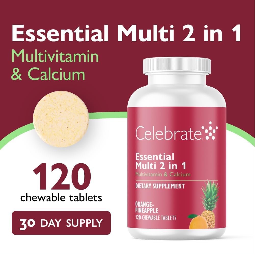 Celebrate Vitamins 2-in-1 Bariatric Multivitamin with Calcium Citrate - Orange Pineapple (120 Chewables) - görsel 2