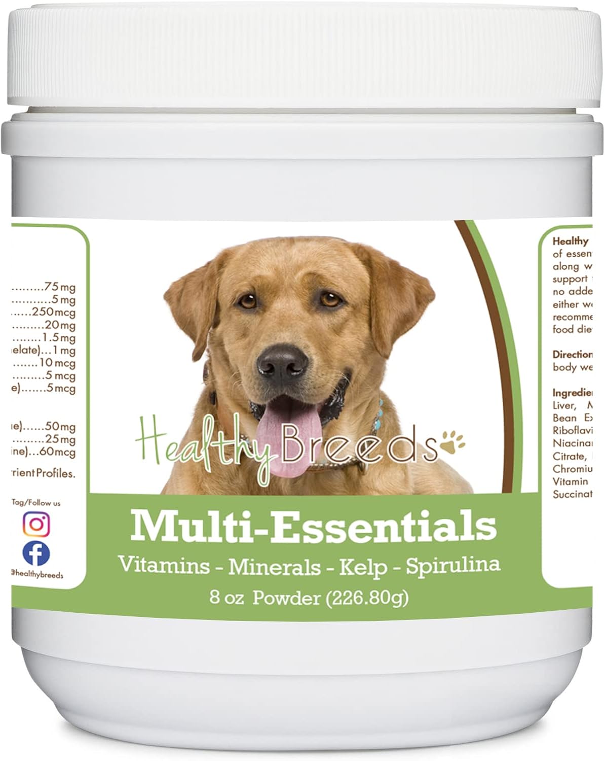 Healthy Breeds Labrador Retriever, Golden, Multi-Essentials Powder for Dogs – an Ideal Supplement of Vitamins, Minerals & Antioxidants for Your Dog – 8 oz - görsel 1