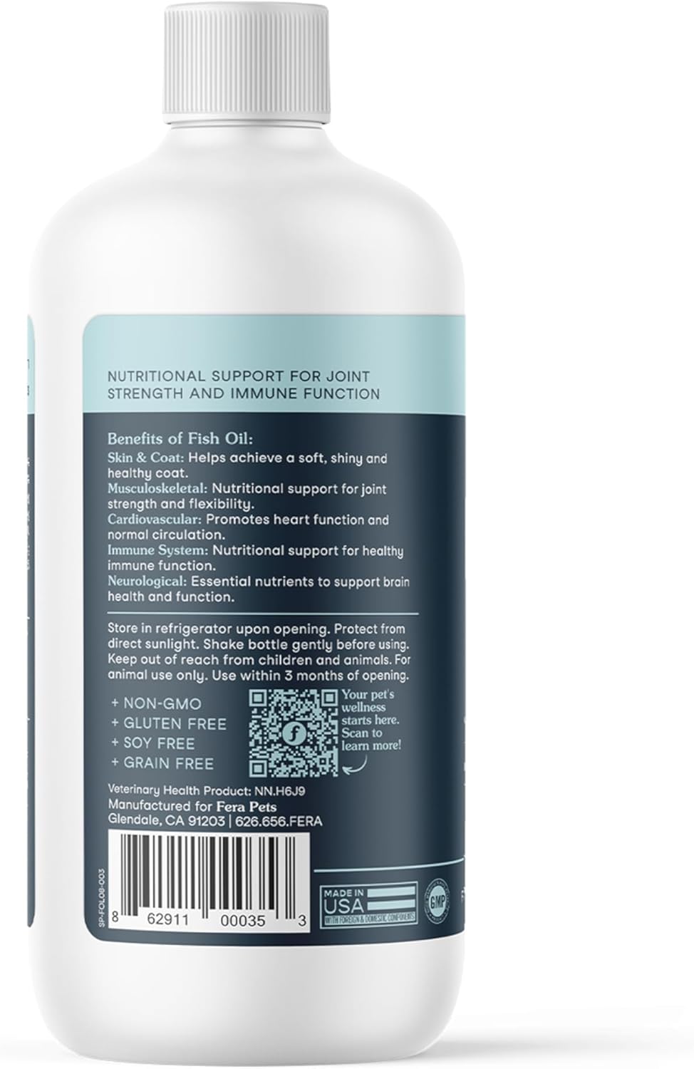 Fera Pets Liquid Fish Oil - Omega 3 for Dogs and Cats, 16 fl oz (473 ml) - görsel 9