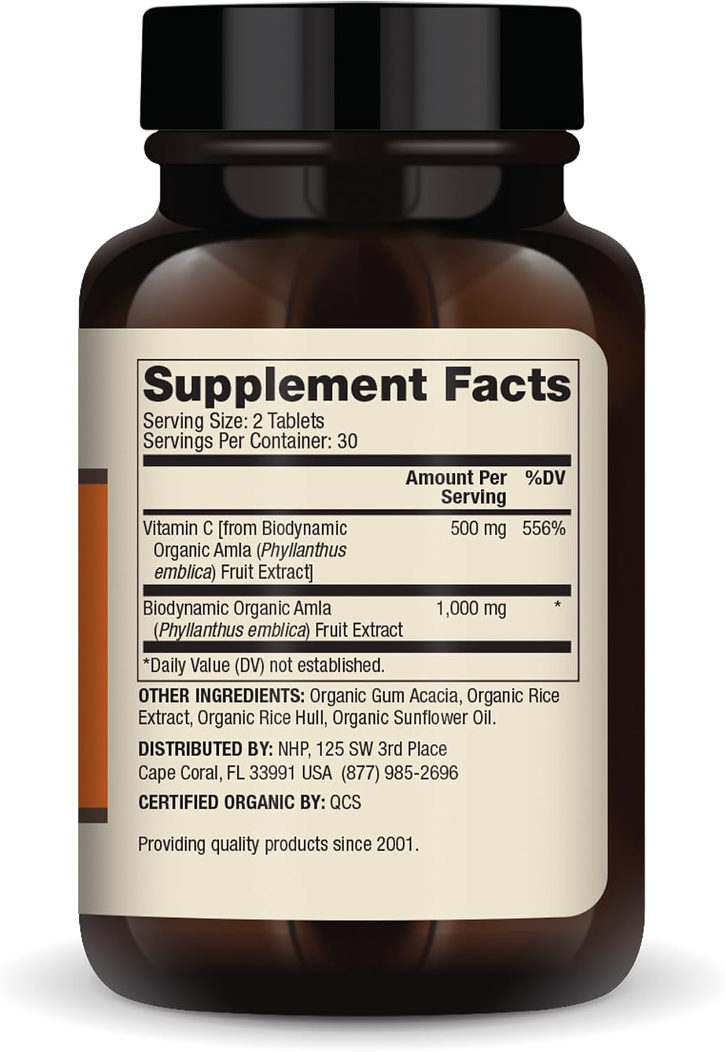 Dr. Mercola Biodynamic Organic Vitamin C Amla Extract, 30 Servings (60 Tablets), 500 mg Vitamin C, Food Supplement, Supports Normal Immune Function, Non-GMO - görsel 2