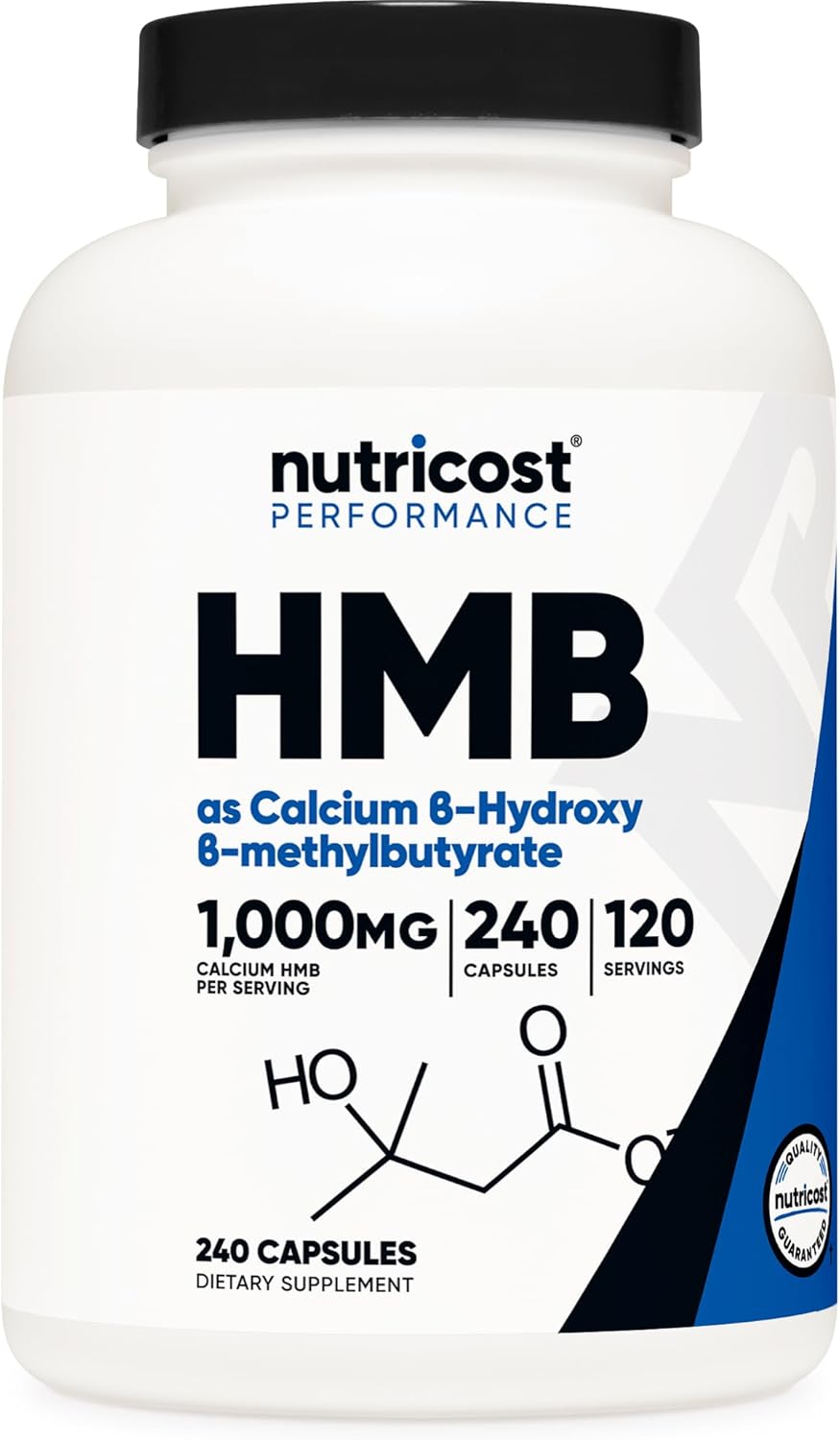 Nutricost HMB (Beta-Hydroxy Beta-Methylbutyrate) 1000mg – 240 Capsules - görsel 1