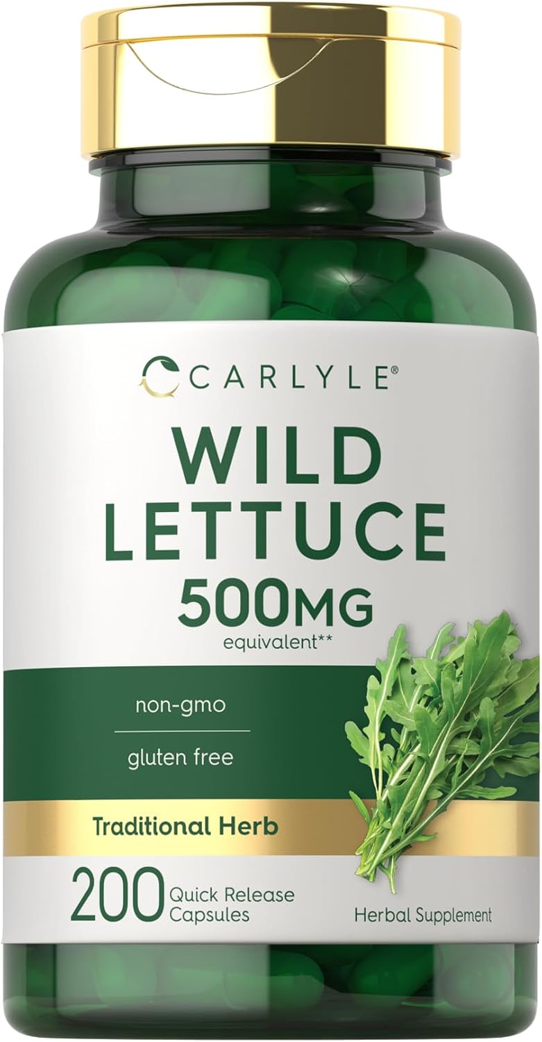 Carlyle Wild Lettuce Extract | 200 Capsules | Herbal Leaf Supplement | Non-GMO & Gluten-free - görsel 1