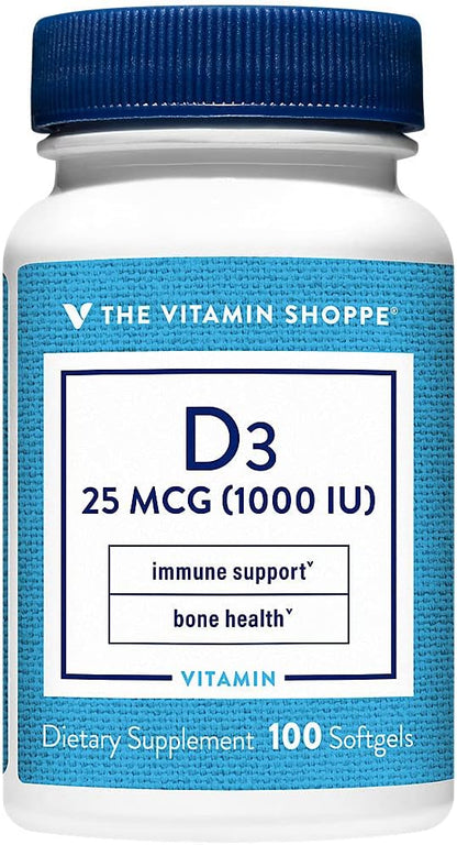 The Vitamin Shoppe Vitamin D3 1000IU Softgel Capsules, 200 Count