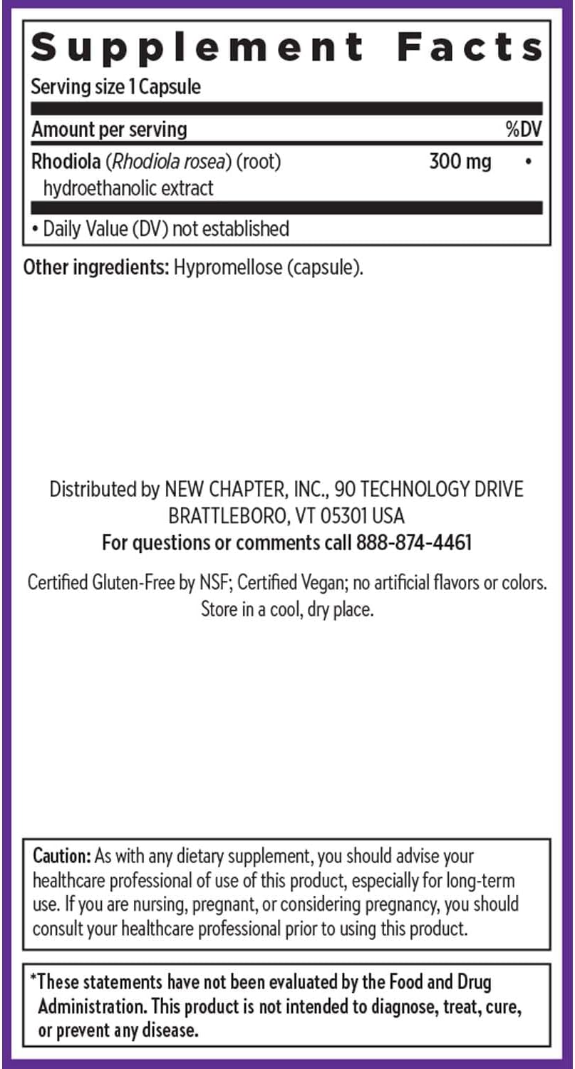 New Chapter Rhodiola Force 300mg – Vegan Adaptogen for Mental Focus & Stress Support - görsel 6
