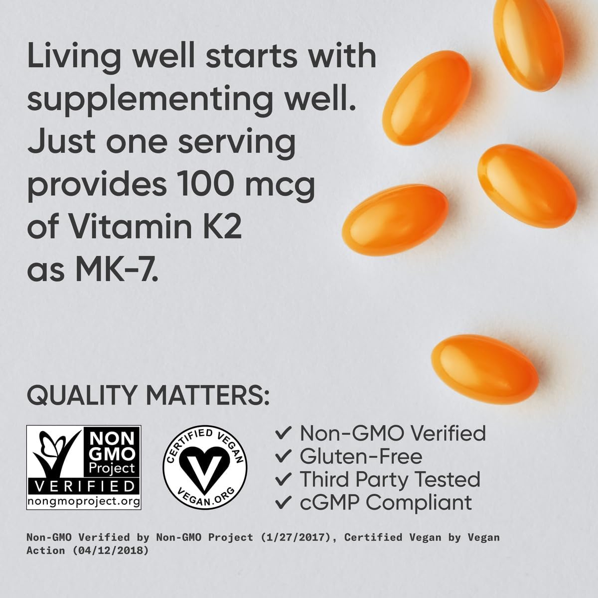 Sports Research Vitamin K2 as MK-7 100mcg with Coconut MCT Oil – 60 Veggie Softgels - görsel 4