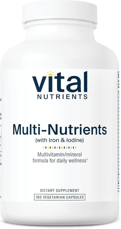 Vital Nutrients Multi-Nutrients with Iron and Iodine – Vegetarian Multivitamin Supplement