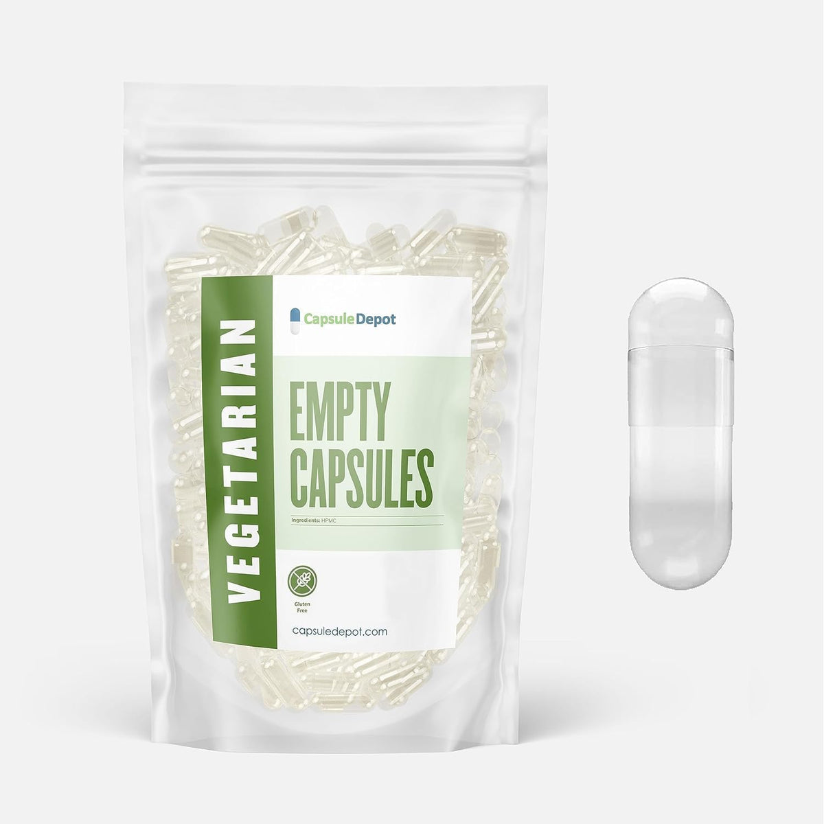 Capsule Depot Size 00 Empty Vegetarian Capsules (HPMC) – 100 Capsules - görsel 1