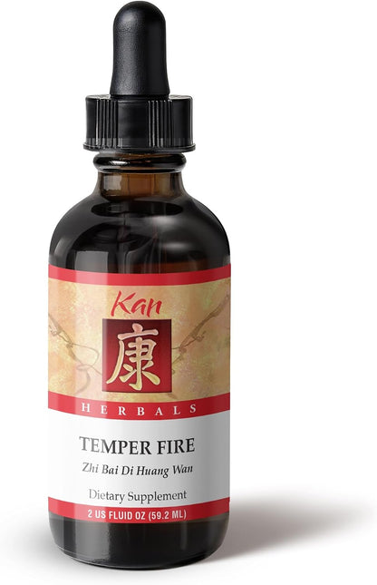 Kan Herb Company Temper Fire – Traditional Herbal Formula with Prepared Rehmannia, Anemarrhena & Phellodendron – Supports Cooling Balance, Moisture Comfort & Grounded Ease – 120 Tablets
