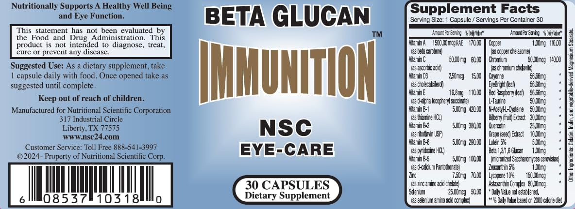 Nsc-24 Beta Glucan Eye-Care Formula, 30 Capsules - görsel 2