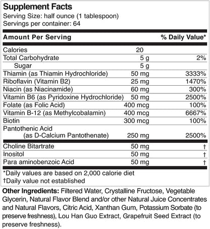 Life Solutions Liquid Super B Complex - 946ml to Naturally Increase Your Body's Energy Levels