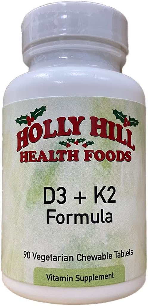 Holly Hill Health Foods D3 + K2 Supplement – 90 Vegetarian Chewable Tablets - görsel 1
