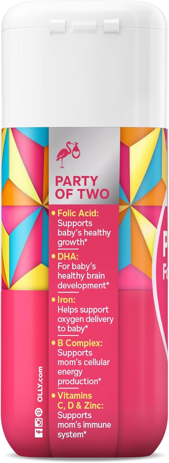 OLLY Ultra Strength Prenatal Multivitamin Softgels with DHA, Folic Acid, Iron, Vitamins B, C, D, E – 60 Softgels (30 Day Supply) - görsel 10
