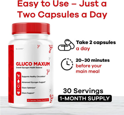GlucoMaxum Capsules – Premium Formula Supplement (2 Pack, 120 Capsules)