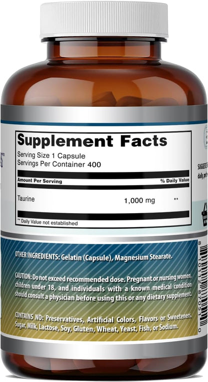 Amazing Formulae Taurine 1000 mg - 400 Capsules